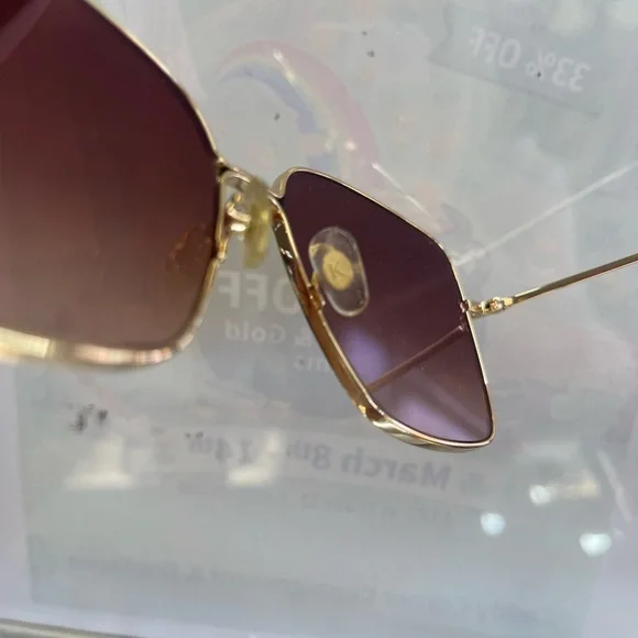 KREWE Gold Frame Sunglasses with Purple-Gray Gradient Lenses - Picture 10 of 10